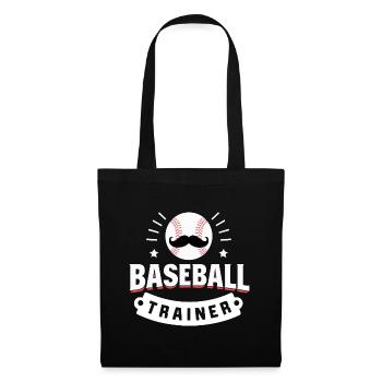 Baseball Mustache Trainer | Coach Geschenk | Sport - Stoffbeutel - Schwarz - Vorne