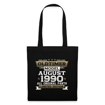 33rd Birthday Man Oldtimer August Vintage 1990 - Tote Bag - black - Front