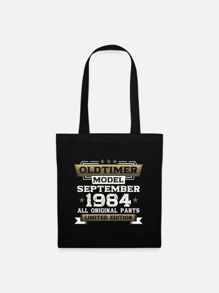 39. Geburtstag Oldtimer September Jahrgang 1984 - Stoffbeutel - Schwarz
