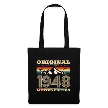 75e anniversaire Original Octobre Année 1948 - Sac en tissu - noir - Devant