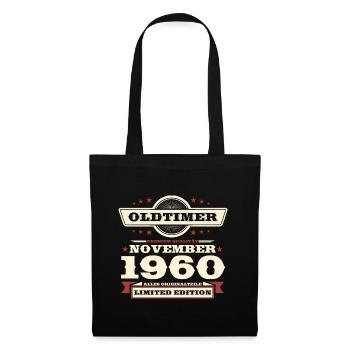 63e anniversaire Vintage Novembre Vintage des années 1960 - Sac en tissu - noir - Devant