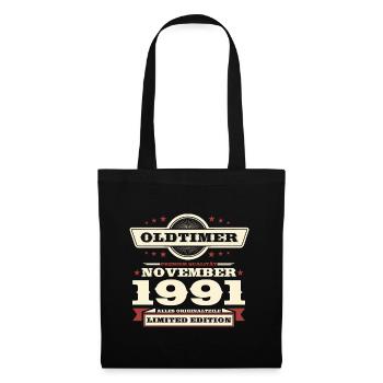 32e anniversaire voiture classique novembre vintage 1991 - Sac en tissu - noir - Devant
