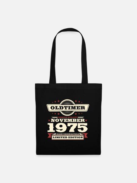 48. Geburtstag Oldtimer November Jahrgang 1975 - Stoffbeutel - Schwarz