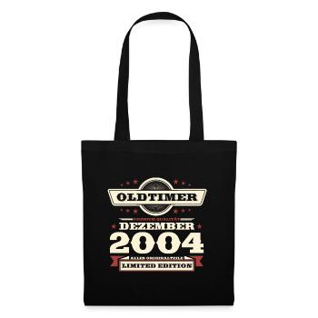 19. Geburtstag Oldtimer Dezember Jahrgang 2004 - Stoffbeutel - Schwarz - Vorne