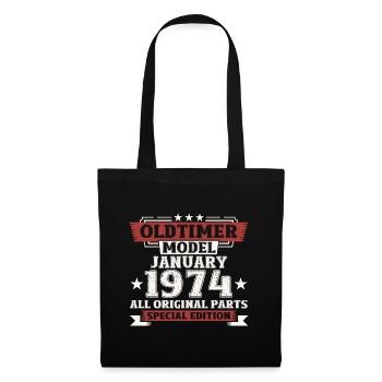 50th Birthday Vintage January Vintage 1974 - Tote Bag - black - Front