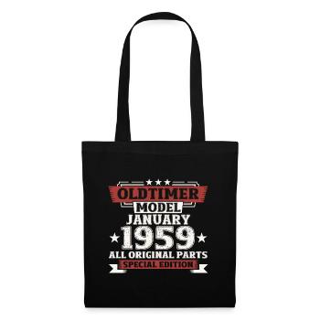 65. Geburtstag Mann Oldtimer Januar Jahrgang 1959 - Stoffbeutel - Schwarz - Vorne