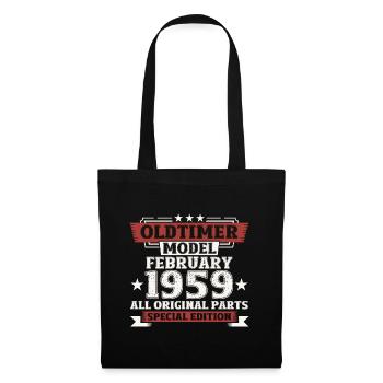 65. Geburtstag Oldtimer Februar Jahrgang 1959 - Stoffbeutel - Schwarz - Vorne