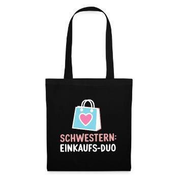Schwestern-Einkaufs Duo: Lustig Beste Schwester - Stoffbeutel - Schwarz - Vorne