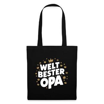 Weltbester Opa Vatertag Geburtstag Du Wirst Bald - Stoffbeutel - Schwarz - Vorne