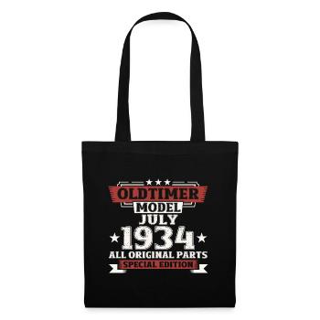 90ème Anniversaire Voiture Classique Juillet 1934 Millésime 1934 - Sac en tissu - noir - Devant
