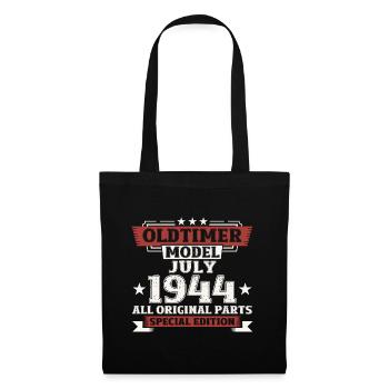 80ème Anniversaire Voiture Classique Juillet 1944 Millésime 1944 - Sac en tissu - noir - Devant