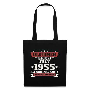 70ème Anniversaire Voiture Classique Juillet 1955 Millésime 1955 - Sac en tissu - noir - Devant