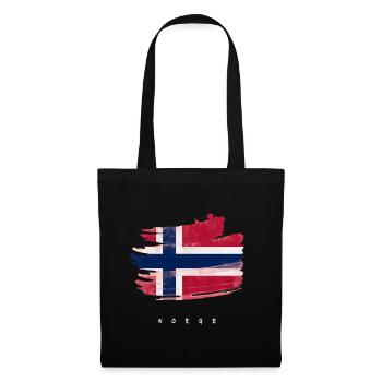 Norwegen norwegische Flagge Wasserfarben - Stoffbeutel - Schwarz - Vorne