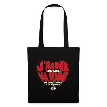 Pétanque Humour Boccia Homme Pêtanque - Sac en tissu - noir - Devant