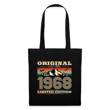 55. Geburtstag Original Oktober Jahrgang 1968 - Stoffbeutel - Schwarz - Vorne