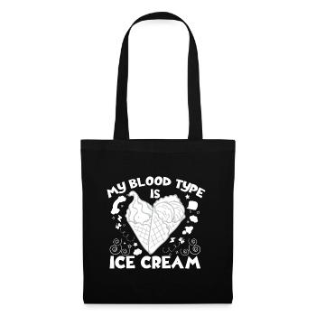 Mon groupe sanguin Glace Crème Pour Cadeaux Amateurs de Crème Glacée - Sac en tissu - noir - Devant