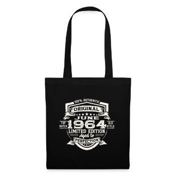 59e anniversaire Juin Millésime 1964 Bouclier original - Sac en tissu - noir - Devant