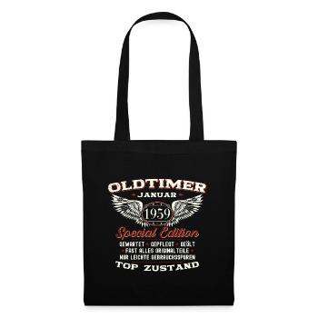 65. Geburtstag Mann Oldtimer Januar Jahrgang 1959 - Stoffbeutel - Schwarz - Vorne