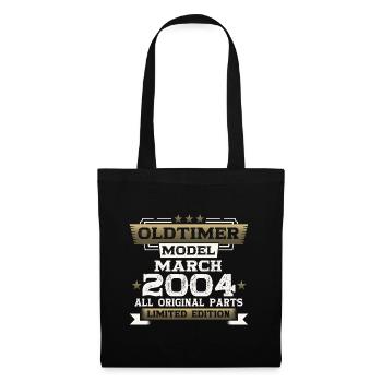 20. Geburtstag Oldtimer März Jahrgang 2004 - Stoffbeutel - Schwarz - Vorne