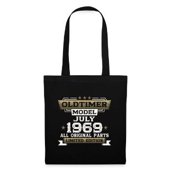 Oldtimer Juli 1969 Jahrgang 1969 55. Geburtstag 69 - Stoffbeutel - Schwarz - Vorne