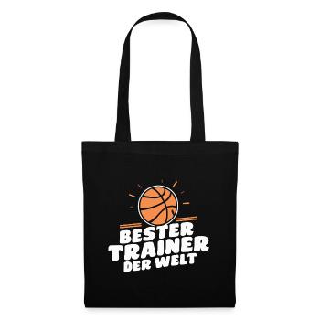 Bester Trainer Basketball Coach Dankeschön - Stoffbeutel - Schwarz - Vorne