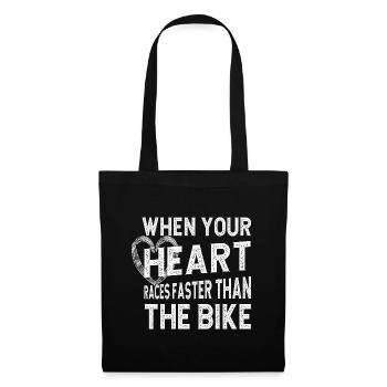 Dirtbike Rider HEart Races Faster MX Motocross - Tote Bag - black - Front