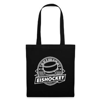 Eishockey Fan Ausrüstung Spiel Puck Tor Geschenk - Stoffbeutel - Schwarz - Vorne