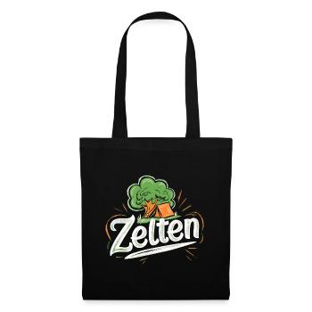 Zelten Outdoor Camper Abenteuer Naturfreund - Stoffbeutel - Schwarz - Vorne