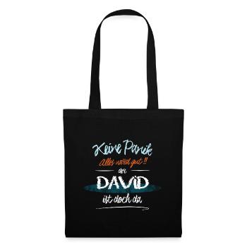 David - Keine Panik. Alles wird gut - Stoffbeutel - Schwarz - Vorne