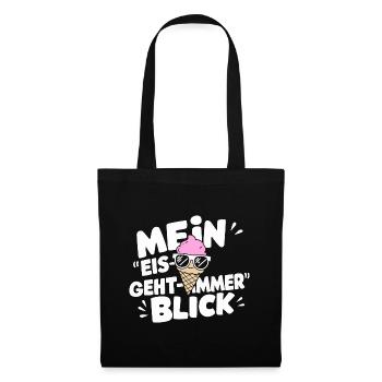 Mein Eis-Blick Eismacher Freude Sommer Hitze - Stoffbeutel - Schwarz - Vorne