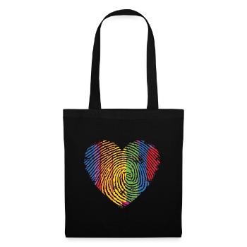 LGBT Fingerabdruck - Stoffbeutel - Schwarz - Vorne