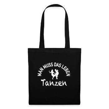 Tanzen Dance Leben Salsa Tango - Stoffbeutel - Schwarz - Vorne