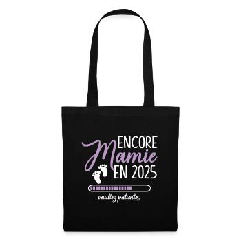 Encore Mamie 2025 Cadeau Future Grand Mère - Sac en tissu - noir - Devant