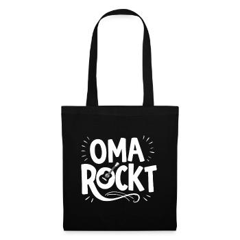 Oma Rockt Coolste Großmutter Musik Liebe Familie - Stoffbeutel - Schwarz - Vorne