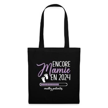 Encore Mamie 2024 Cadeau Future Grand Mère - Sac en tissu - noir - Devant