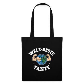 Weltbeste Tante Geburtstag Liebe Dankeschön - Stoffbeutel - Schwarz - Vorne