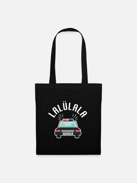 Polizei Kinder Polizeiauto Tatütata - Stoffbeutel - Schwarz