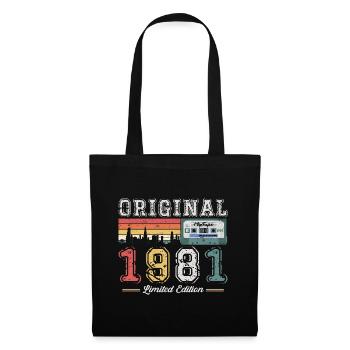 42ème Anniversaire Homme Vintage 1981 Cassette Vintage - Sac en tissu - noir - Devant