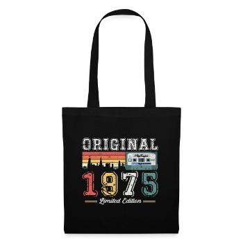 48th Birthday Man Vintage 1975 Vintage Cassette - Tote Bag - black - Front