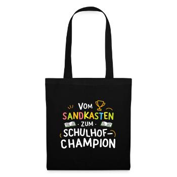 Kita Abgänger Schulhof-Champion Erstklässler Kiga - Stoffbeutel - Schwarz - Vorne