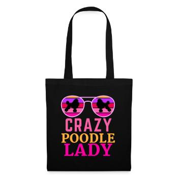 Crazy Caniche Dame Caniche présent - Sac en tissu - noir - Devant