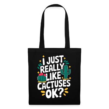 Cactus Cactus Plante du désert - Sac en tissu - noir - Devant