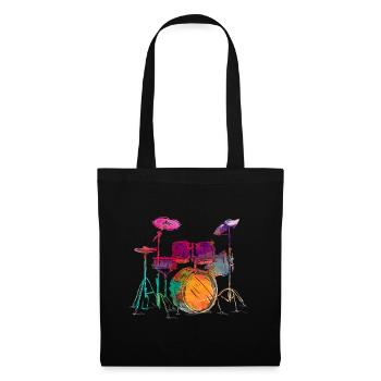 Water Color Style Drummer Drum Set Schlagzeuger - Tote Bag - black - Front