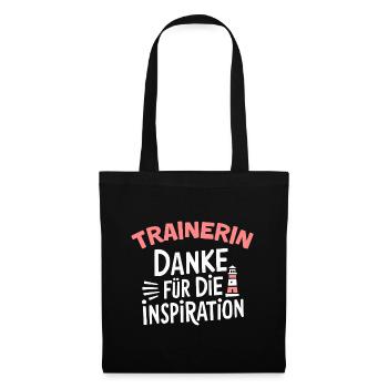 Trainerin Danke Coach Fitness Training Fussball - Stoffbeutel - Schwarz - Vorne