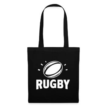 Rugby Love Mann Frau Shirt Ball Spiel Idee - Stoffbeutel - Schwarz - Vorne