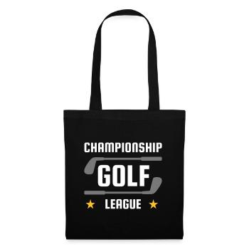 Championship golf league (Golfschläger, Sterne) - Stoffbeutel - Schwarz - Vorne