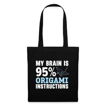 Mein Gehirn besteht zu 95% aus Origami-Anleitungen - Stoffbeutel - Schwarz - Vorne