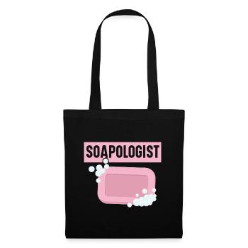 Soapologist Handmade Soap Einseifen Seifenherstell - Stoffbeutel - Schwarz - Vorne