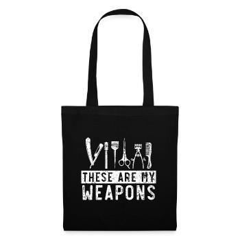 Ce sont mes armes coupe de cheveux coiffure barbier - Sac en tissu - noir - Devant