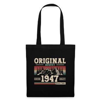 77e anniversaire Original août 1947 Né en 1947 - Sac en tissu - noir - Devant